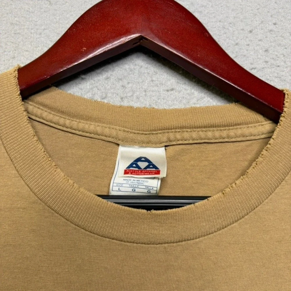 Buck Wear T Shirt Mens Large Brown Fire Up The Grill Deer Hunting Vintage 90s
